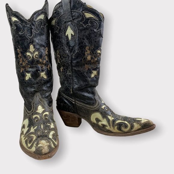 Corral Shoes - Corral Tooled Leather Western Cowboy Boots